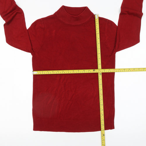 BHS Womens Red Roll Neck Acrylic Knit Jumper Size 10