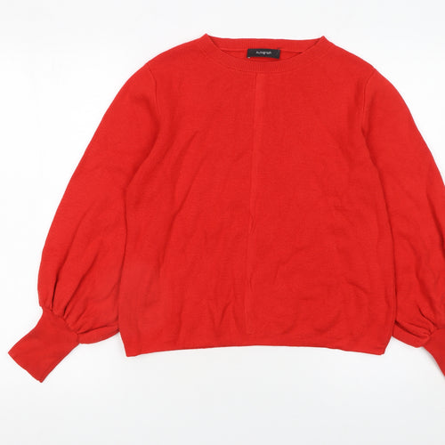 Marks and Spencer Women’s Red Wool Blend Balloon Sleeve Jumper Size 14