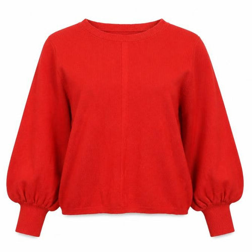 Marks and Spencer Women’s Red Wool Blend Balloon Sleeve Jumper Size 14