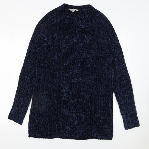 Tokyo Laundry Women's Blue Chunky Knit Open Front Cardigan Size S
