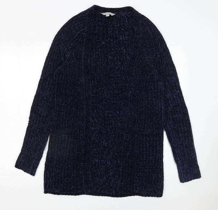 Tokyo Laundry Women's Blue Chunky Knit Open Front Cardigan Size S