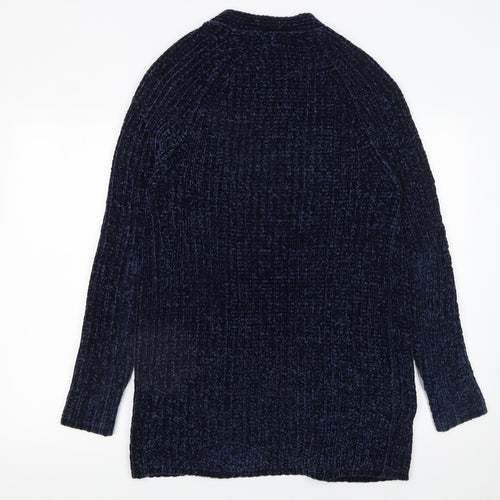 Tokyo Laundry Women's Blue Chunky Knit Open Front Cardigan Size S