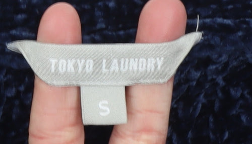 Tokyo Laundry Women's Blue Chunky Knit Open Front Cardigan Size S