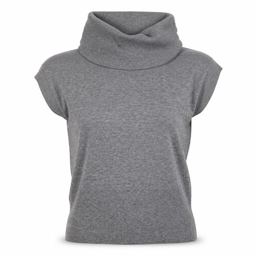 H&M Women’s Grey Roll Neck Short Sleeve Knit Jumper Size 12