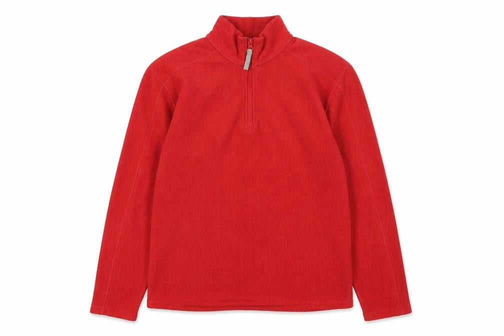 Topman Men’s Red 1/4 Zip Fleece Pullover Sweatshirt Size M