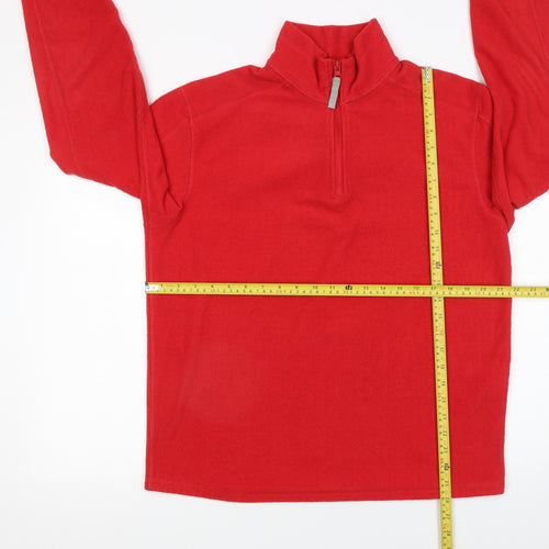 Topman Men’s Red 1/4 Zip Fleece Pullover Sweatshirt Size M