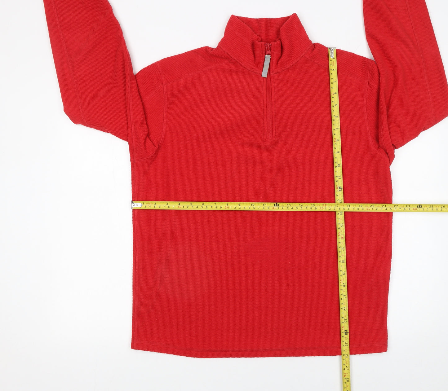 Topman Men’s Red 1/4 Zip Fleece Pullover Sweatshirt Size M