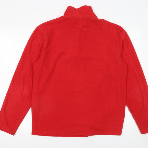 Topman Men’s Red 1/4 Zip Fleece Pullover Sweatshirt Size M