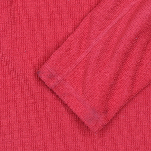 Topman Men’s Red 1/4 Zip Fleece Pullover Sweatshirt Size M