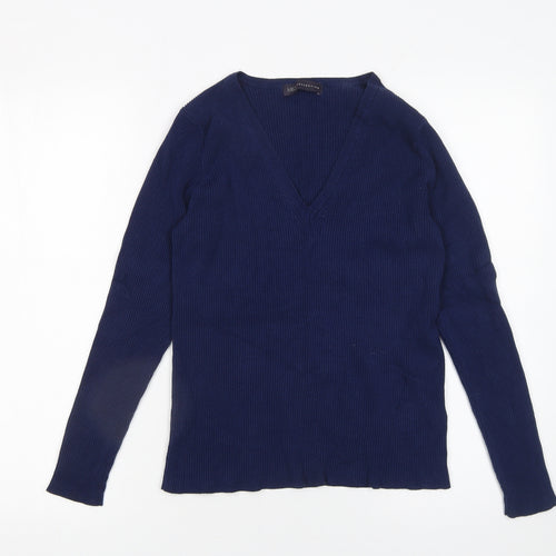 Marks and Spencer Women’s Blue V-Neck Long Sleeve Pullover Jumper Size 14