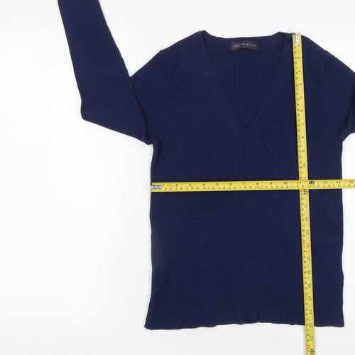Marks and Spencer Women’s Blue V-Neck Long Sleeve Pullover Jumper Size 14