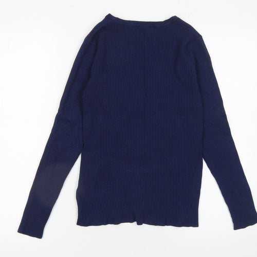 Marks and Spencer Women’s Blue V-Neck Long Sleeve Pullover Jumper Size 14