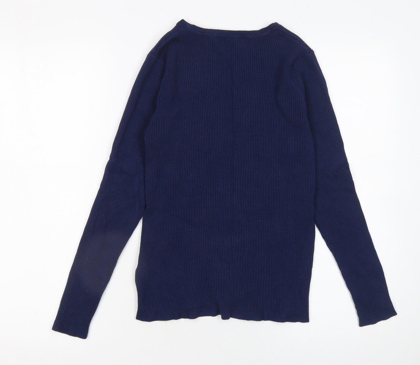 Marks and Spencer Women’s Blue V-Neck Long Sleeve Pullover Jumper Size 14