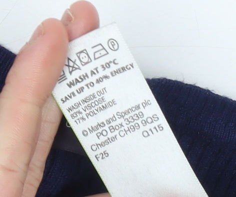 Marks and Spencer Women’s Blue V-Neck Long Sleeve Pullover Jumper Size 14