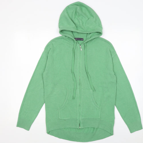Marks and Spencer Women’s Green Full Zip Hooded Jumper Size S