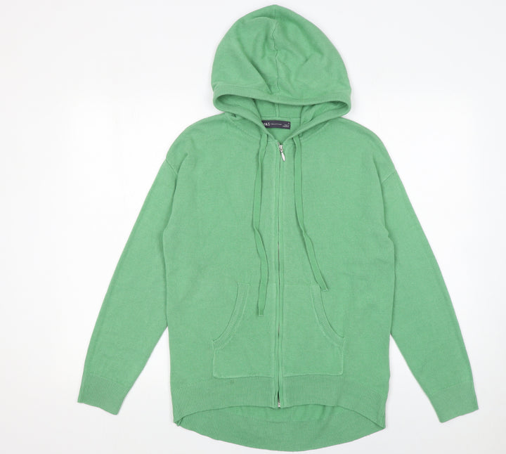 Marks and Spencer Women’s Green Full Zip Hooded Jumper Size S