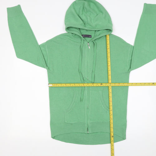Marks and Spencer Women’s Green Full Zip Hooded Jumper Size S