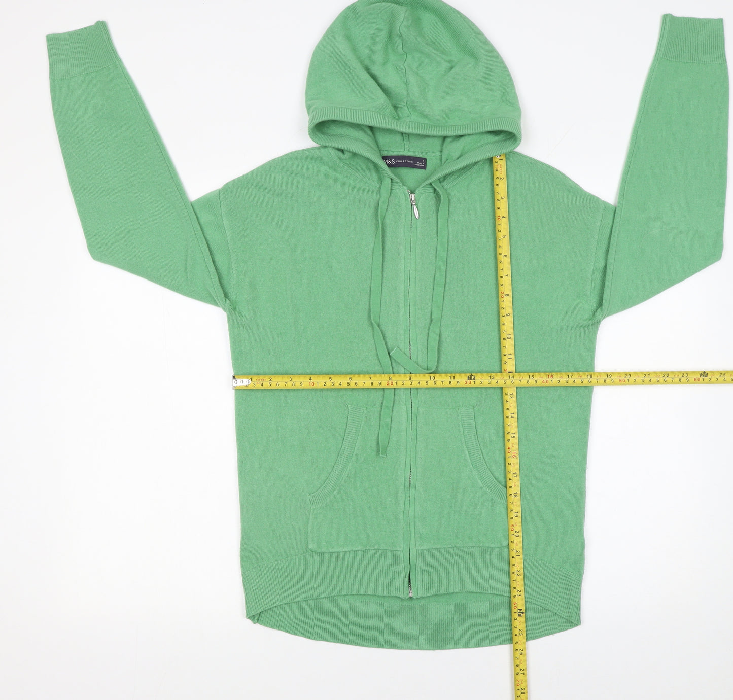 Marks and Spencer Women’s Green Full Zip Hooded Jumper Size S