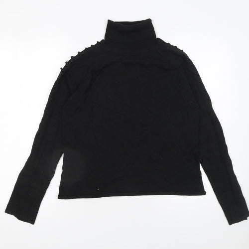 Amaranto Womens Black Roll Neck Long Sleeve Knit Pullover Jumper Size 16