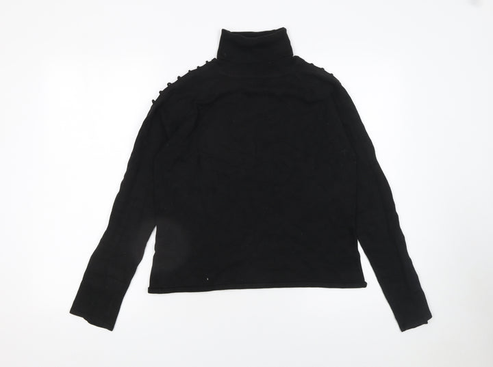 Amaranto Womens Black Roll Neck Long Sleeve Knit Pullover Jumper Size 16