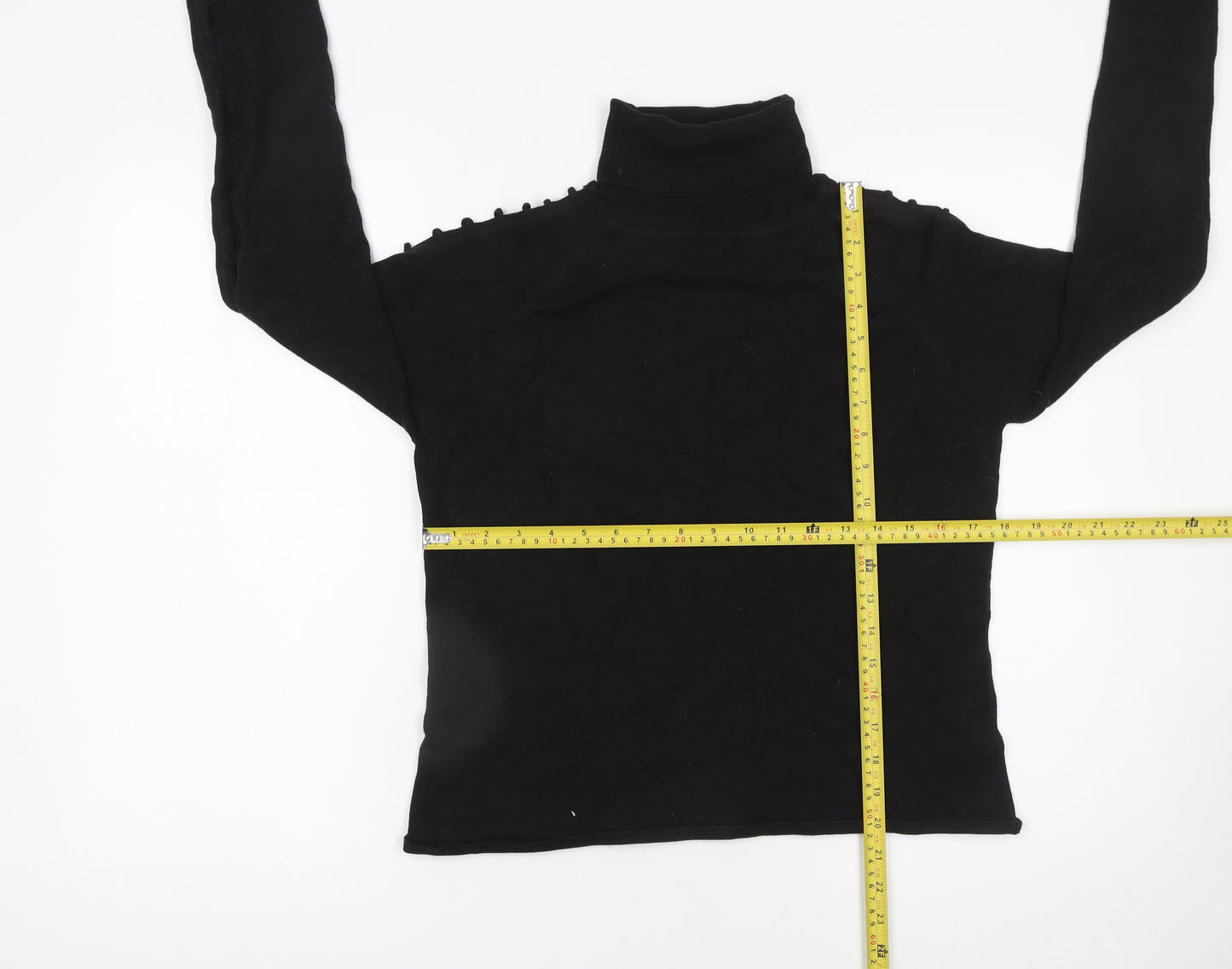 Amaranto Womens Black Roll Neck Long Sleeve Knit Pullover Jumper Size 16