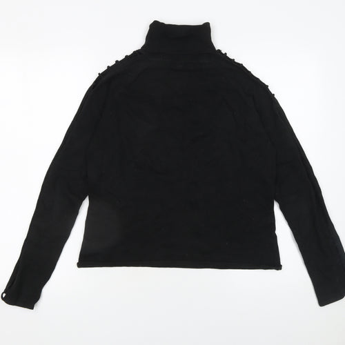 Amaranto Womens Black Roll Neck Long Sleeve Knit Pullover Jumper Size 16