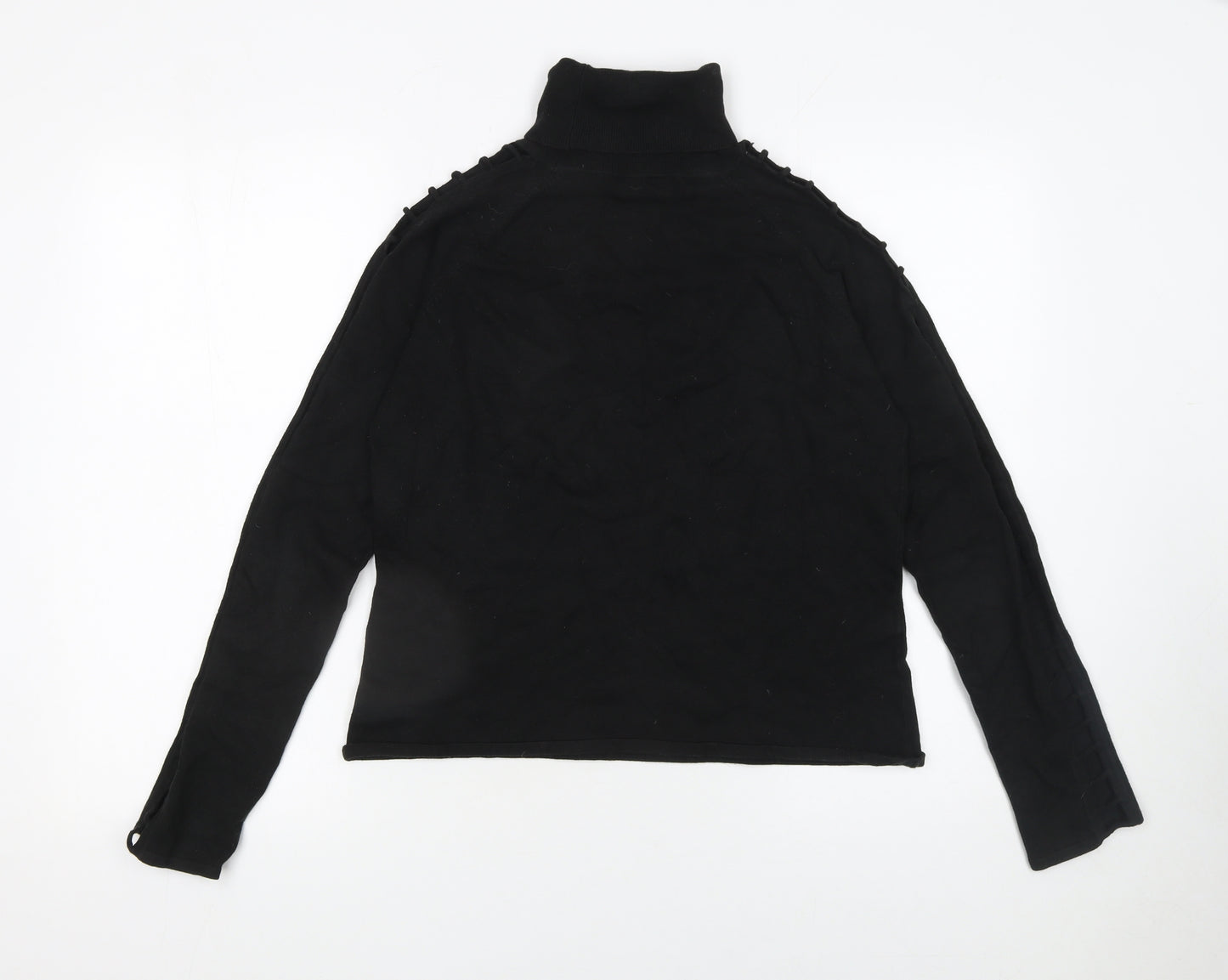 Amaranto Womens Black Roll Neck Long Sleeve Knit Pullover Jumper Size 16