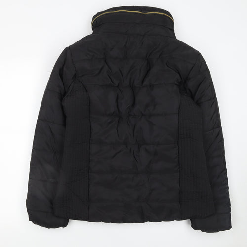 Rising Women's Black Puffer Jacket Size S Lightweight Quilted Zip Coat