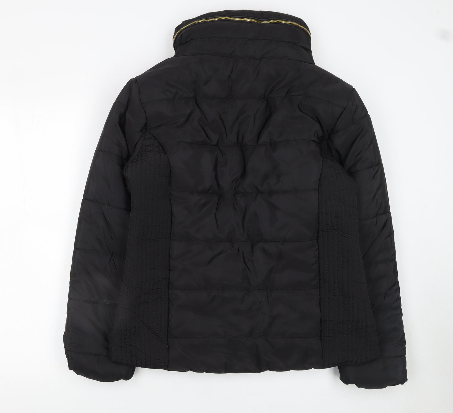 Rising Women's Black Puffer Jacket Size S Lightweight Quilted Zip Coat