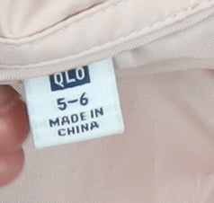 Uniqlo Girls Pink Hooded Puffer Jacket 5-6 Years Winter Coat Polyester
