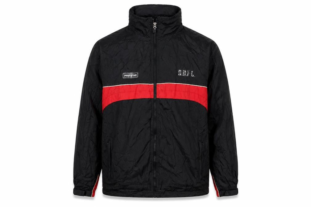 Front view of Prostar Men's Black Red Windbreaker Jacket L 42/44 Nylon