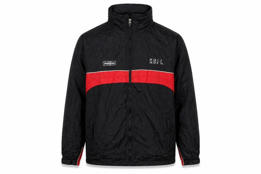 Front view of Prostar Men's Black Red Windbreaker Jacket L 42/44 Nylon