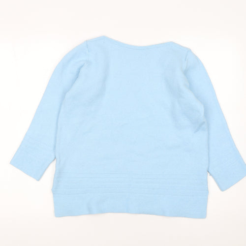Marks and Spencer Women Blue Wool Acrylic Pullover Jumper Size 12