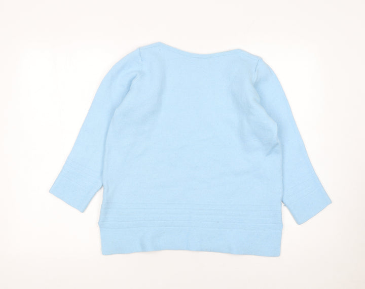Marks and Spencer Women Blue Wool Acrylic Pullover Jumper Size 12