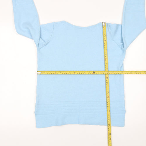 Marks and Spencer Women Blue Wool Acrylic Pullover Jumper Size 12
