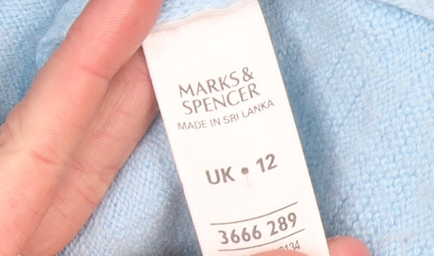 Marks and Spencer Women Blue Wool Acrylic Pullover Jumper Size 12