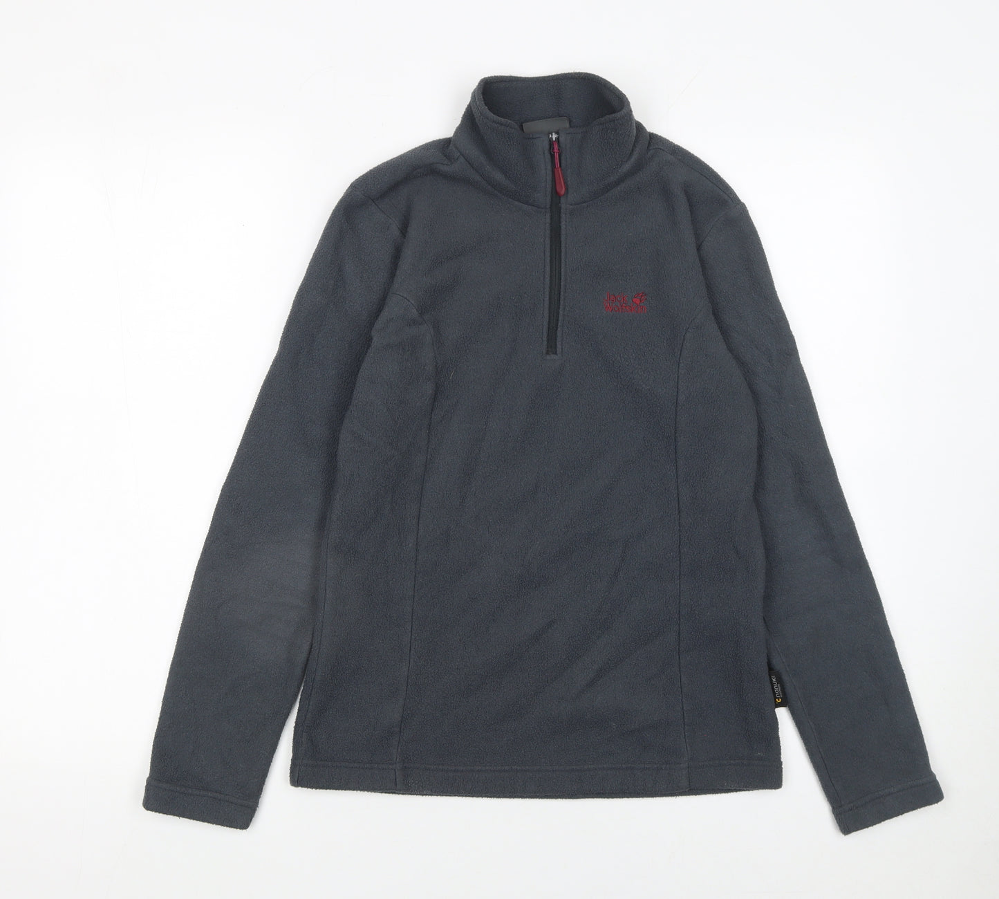 Jack Wolfskin Women Grey Fleece Half Zip Outdoor Jacket Size 6