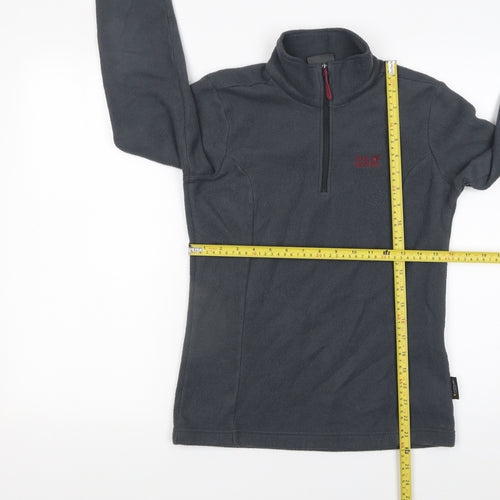 Jack Wolfskin Women Grey Fleece Half Zip Outdoor Jacket Size 6