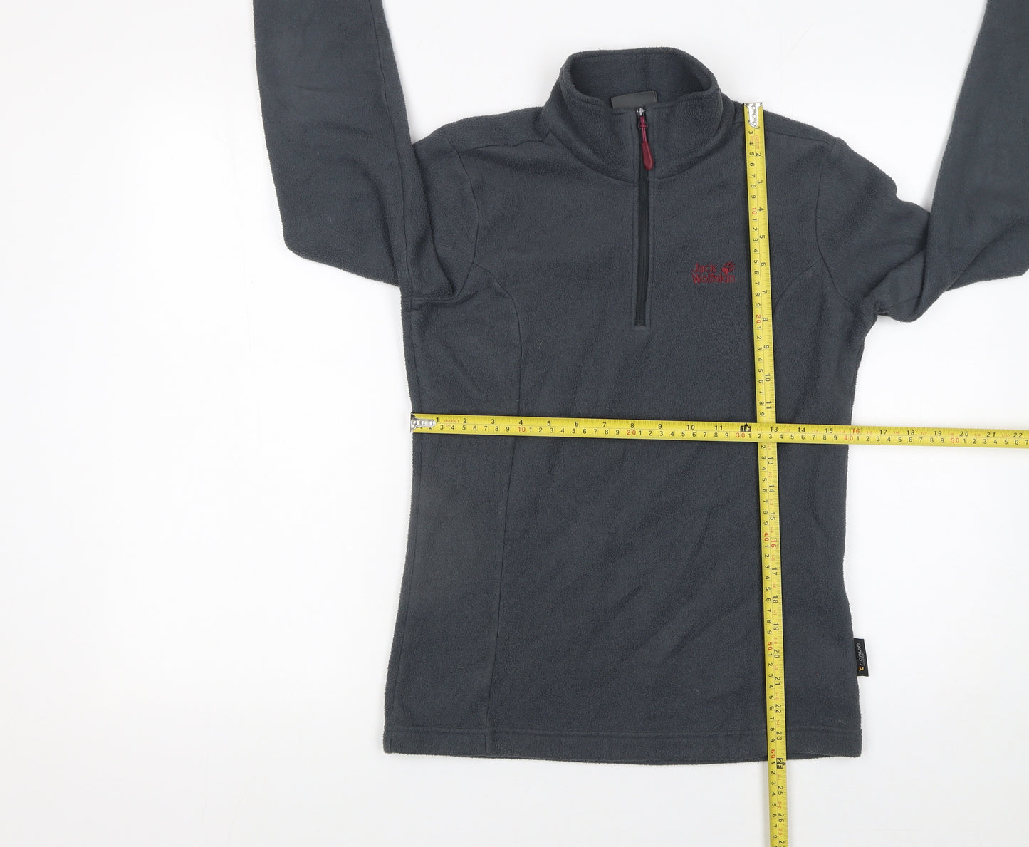 Jack Wolfskin Women Grey Fleece Half Zip Outdoor Jacket Size 6