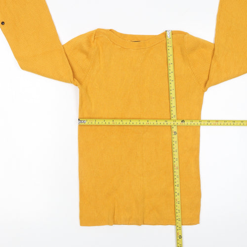 Matalan Women's Yellow Bell Sleeve Ribbed Knit Jumper Size 16