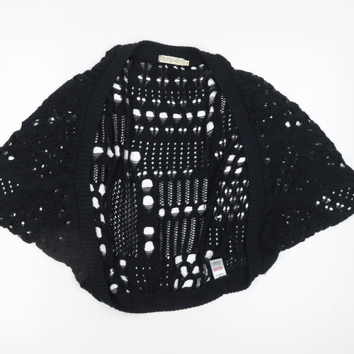 Topshop Women's Black Open-Knit Shrug Cardigan Size 8