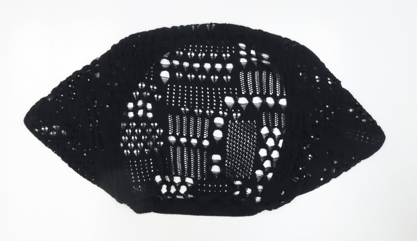 Topshop Women's Black Open-Knit Shrug Cardigan Size 8