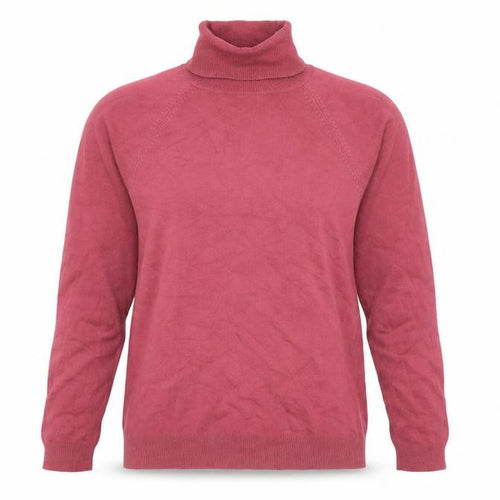 Topshop Women Pink Roll Neck Long Sleeve Cotton Knit Jumper Size 10