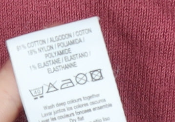Topshop Women Pink Roll Neck Long Sleeve Cotton Knit Jumper Size 10
