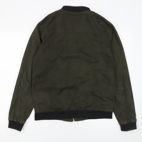 Forever 21 Men Green M Bomber Jacket Lightweight Full Zip Casual