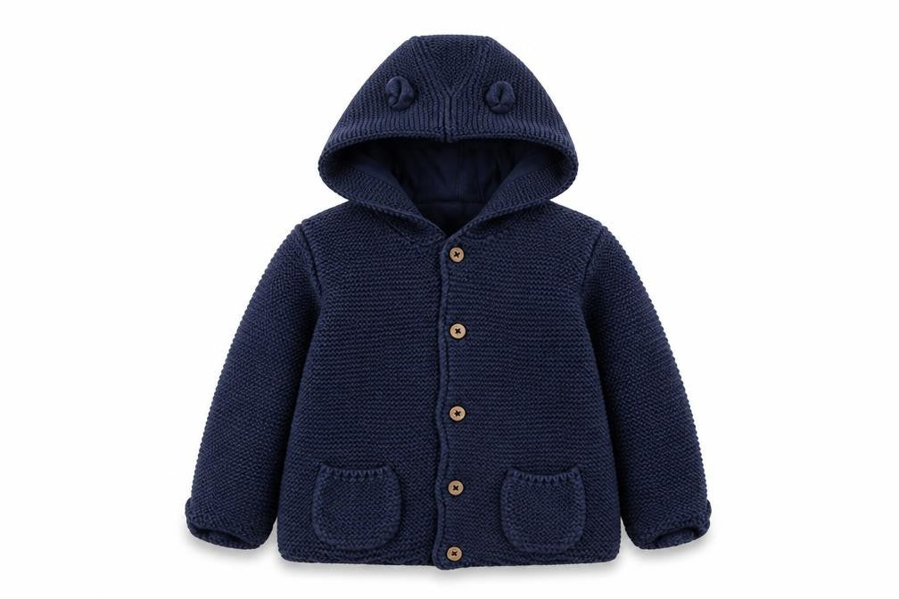 George Blue Hooded Knit Cardigan Jumper 18-24 Months Unisex Baby