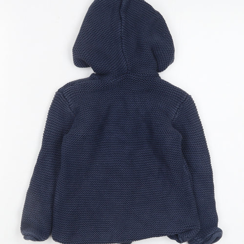 George Blue Hooded Knit Cardigan Jumper 18-24 Months Unisex Baby