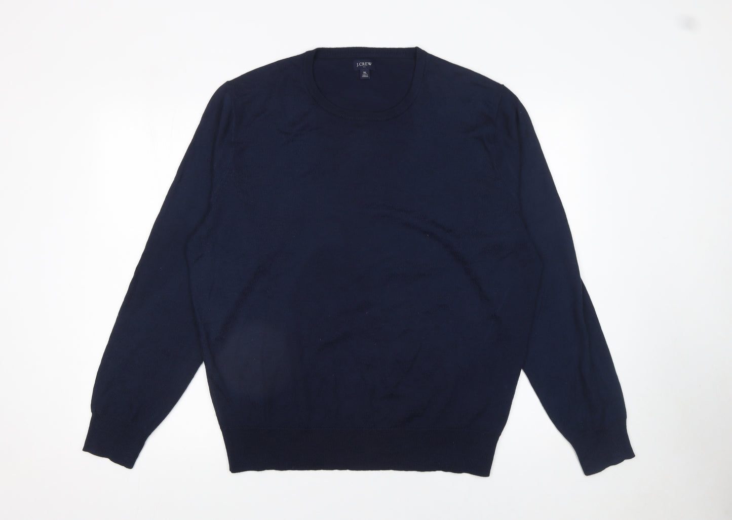 J.Crew Men's Blue XL Crew Neck Merino Wool Blend Jumper