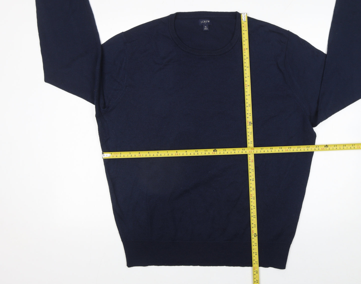 J.Crew Men's Blue XL Crew Neck Merino Wool Blend Jumper