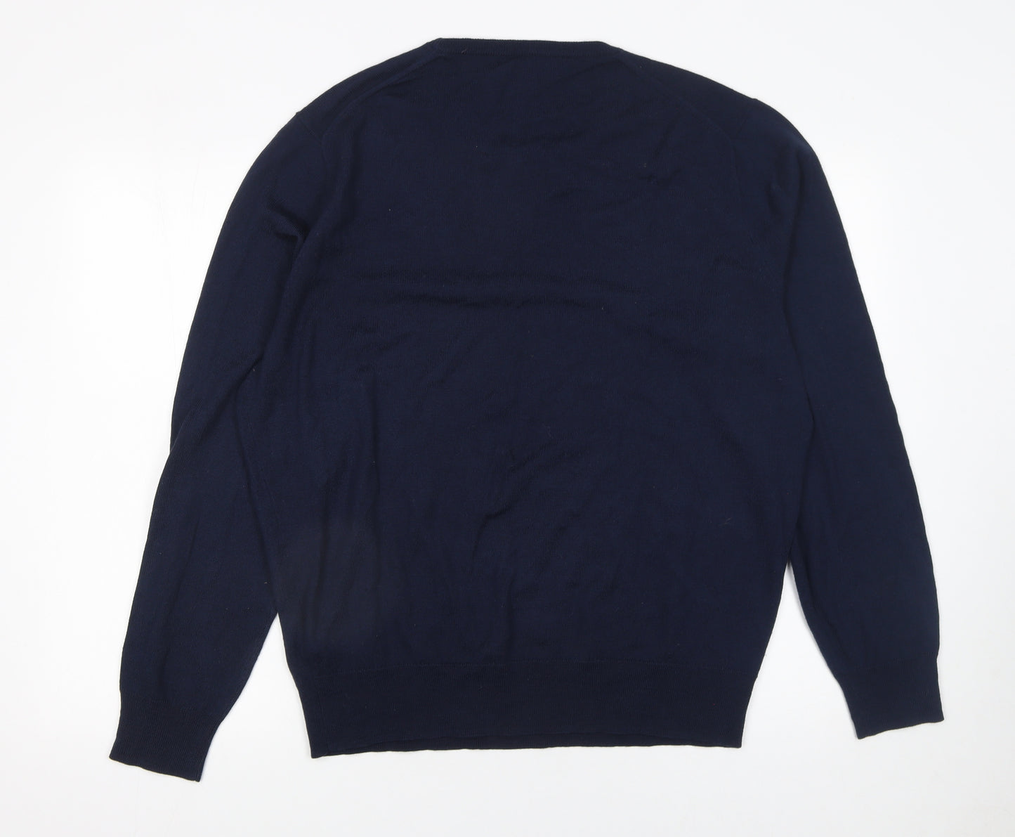 J.Crew Men's Blue XL Crew Neck Merino Wool Blend Jumper